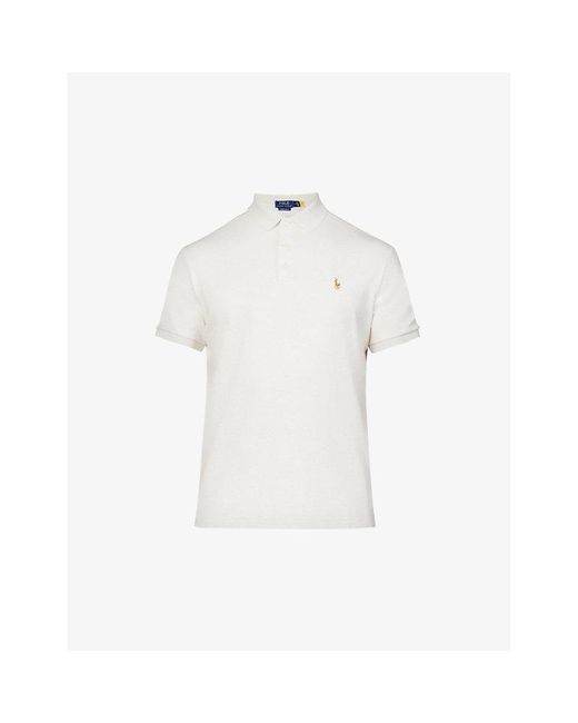 Polo Ralph Lauren White Short-sleeved Logo-embroidered Custom Slim-fit Cotton-jersey Polo Shirt Xx for men