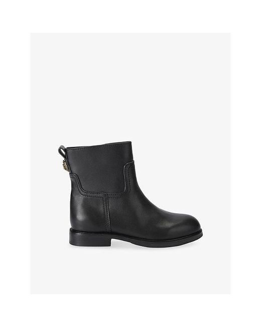 Kurt Geiger Black Sloane Leather Ankle Boots