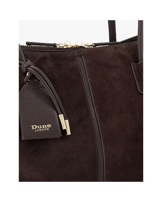 Dune Black Deserving Large Suede Shopper