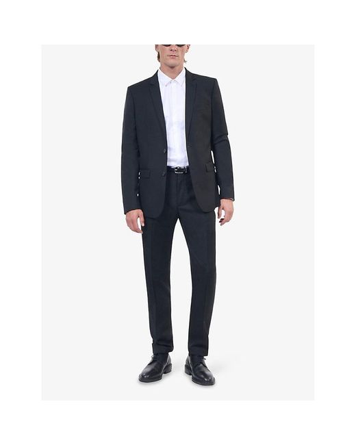 The Kooples Black Slim-Fit Straight-Leg Wool Suit Trousers for men