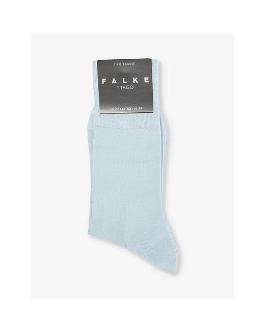 Falke Blue Tiago Cotton-blend Knitted Socks for men
