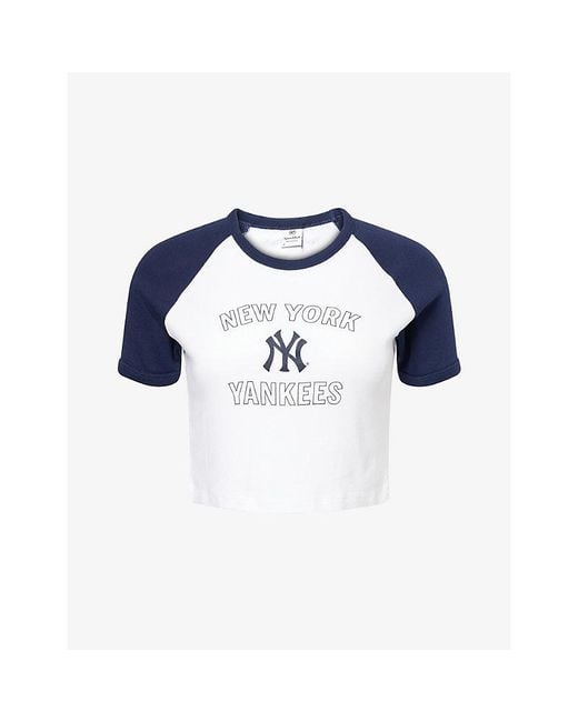 Sporty & Rich Blue For '47 X The New York Yankees Arch Baby Baseball Cotton-Jersey T-Shirt