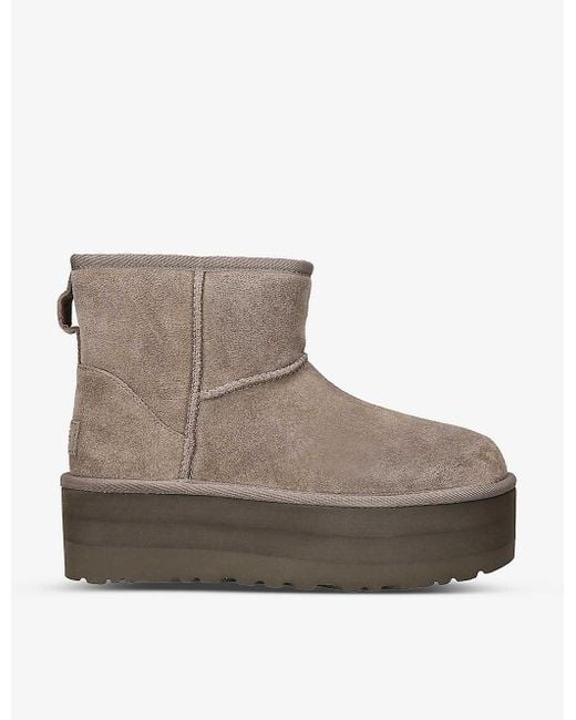 Ugg Brown Classic Mini Suede Platform Boots