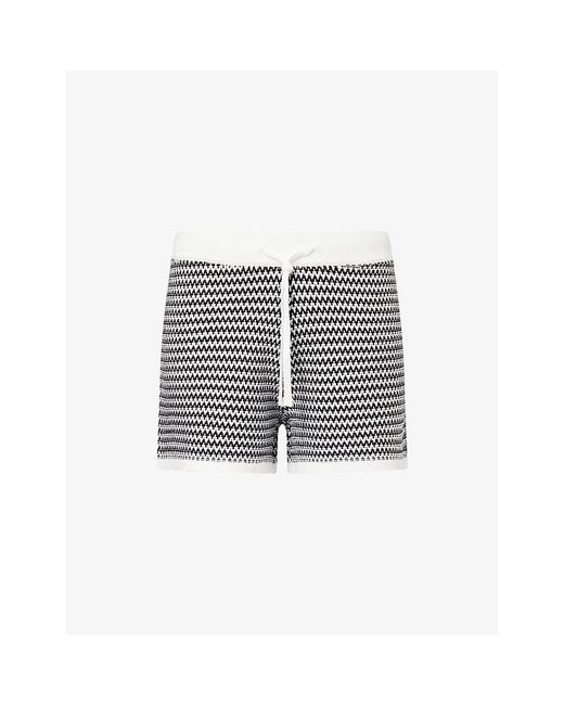 Varley Multicolor Villiers Zigzag-Pattern Cotton Shorts