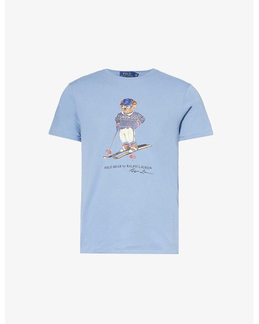 Polo Ralph Lauren Blue Skiing Bear-print Short-sleeve Cotton-jersey T-shirt Xx for men