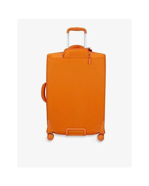 Lipault Orange Plume Long-trip Woven Suitcase