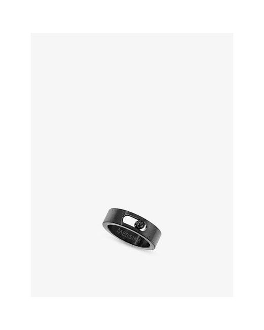 Messika Black Move Small Titanium And 0.06Ct Diamond Ring for men