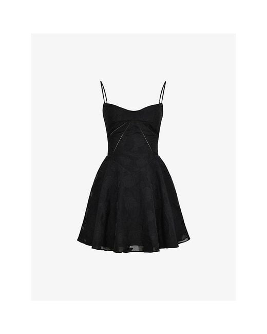 House Of Cb Black Serenita Woven Mini Dress