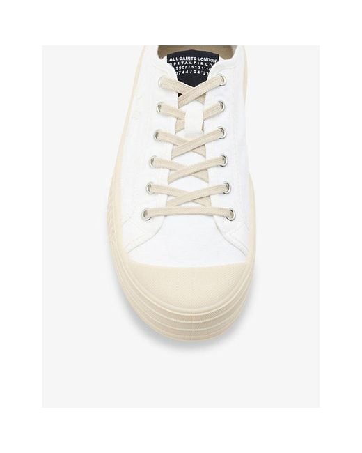 AllSaints Natural Sherman Logo-embroidered Canvas Low-top Trainers for men