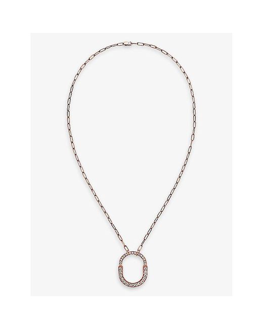 Tiffany & Co Metallic Tiffany Lock Medium 18Ct Rose- And 1.25Ct Brilliant-Cut Diamond Pendant Necklace