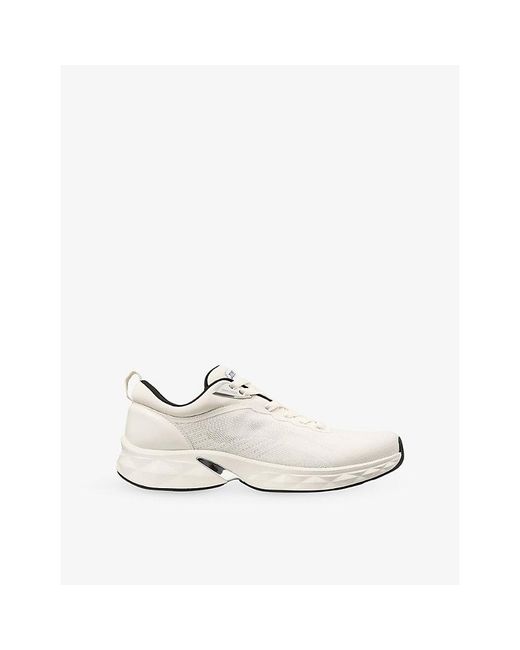 Jimmy Choo White Diamond Run Knit Jacquard Woven Trainers for men