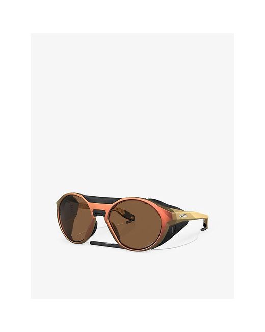 Oakley Brown Oo9440 Clifden Round-frame Acetate Sunglasses