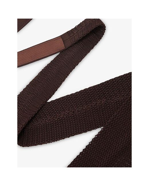 Reiss Brown Punto Knitted Silk Tie for men