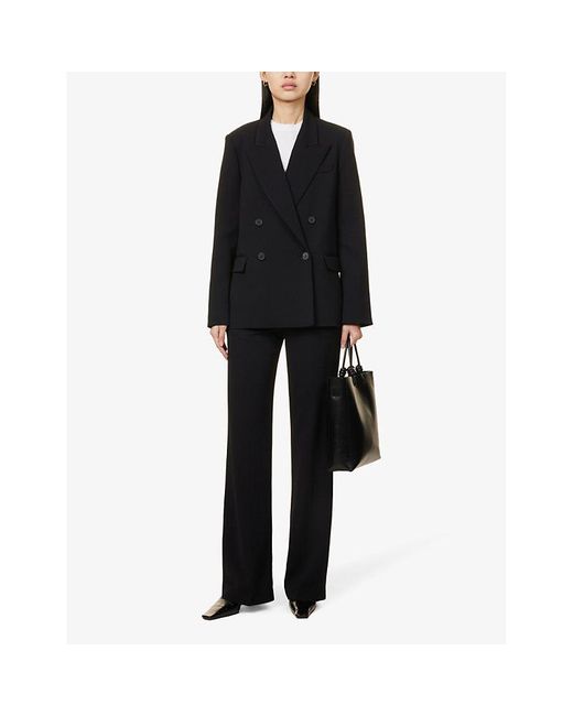 Joseph Black Morissey Straight-Leg High-Rise Stretch-Woven Trousers