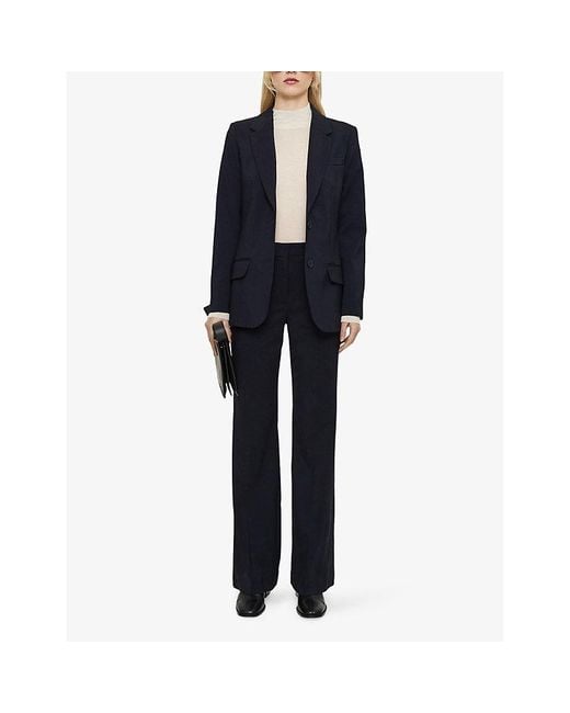 Joseph Blue Morissey Tailoring Soft-Flare Stretch-Wool Trousers