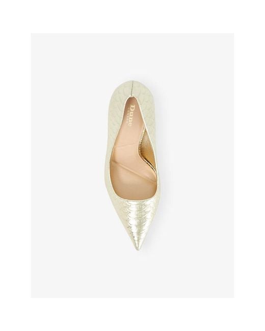 Dune Metallic Assured Leather Heeled Courts