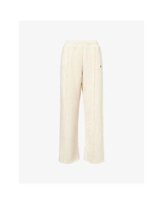 4th & Reckless Natural Fergie Wide-Leg Cotton-Jersey Jogging Bottoms