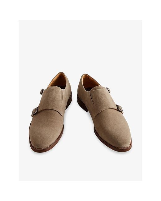 Ted Baker Brown Bromly Monk-strap Suede Loafers for men