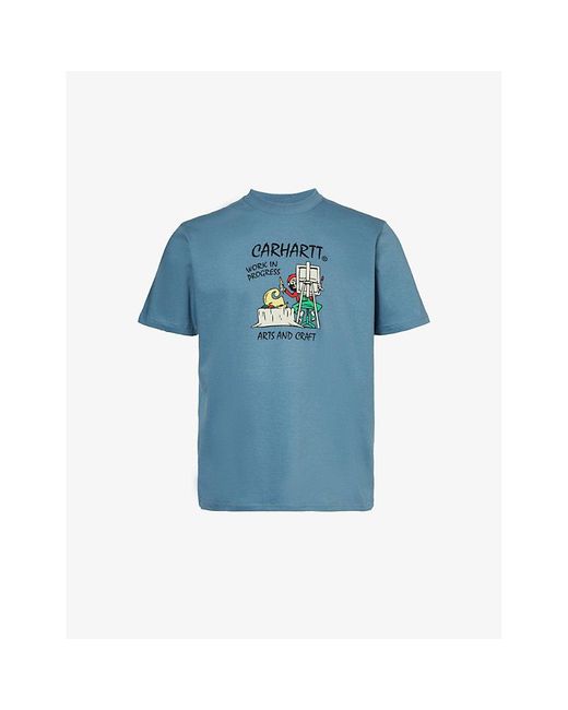 Carhartt Blue Art Supply Graphic-print Organic Cotton-jersey T-shirt X for men