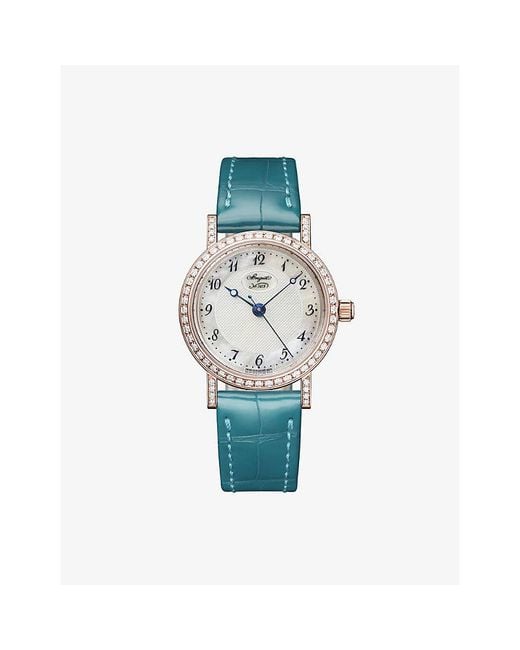 Breguet Blue Classique 8068 18Ct Rose- And 1.123Ct Brilliant-Cut Diamond Automatic Watch 30Mm