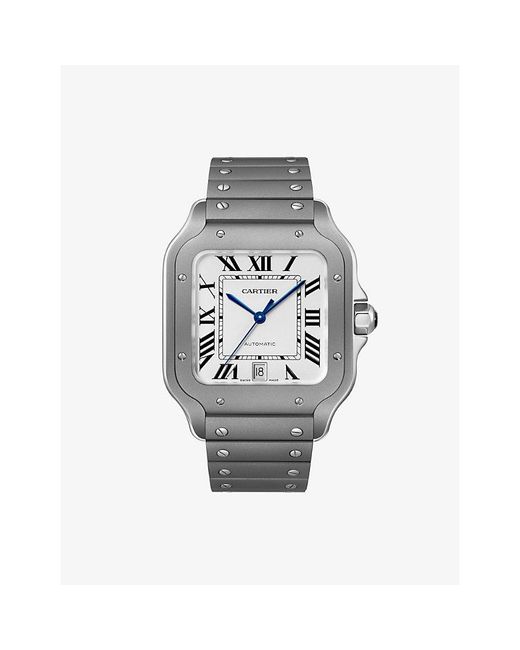 Cartier Gray Santos De Large Model Titanium Automatic Watch 40 X 47.5Mm for men