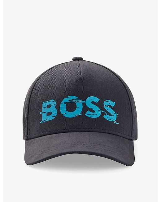 BOSS by HUGO BOSS Logo-print Cotton-twill Cap in Blue for Men | Lyst