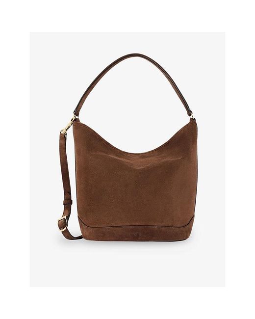 Sandro Brown Tangoso Suede Bucket Bag