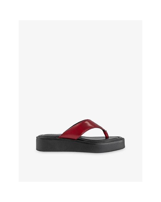 Vagabond Red Danya Platform Leather Sandals