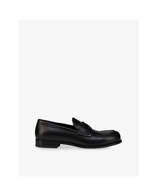 Christian Louboutin Black Circ Leather Loafers for men