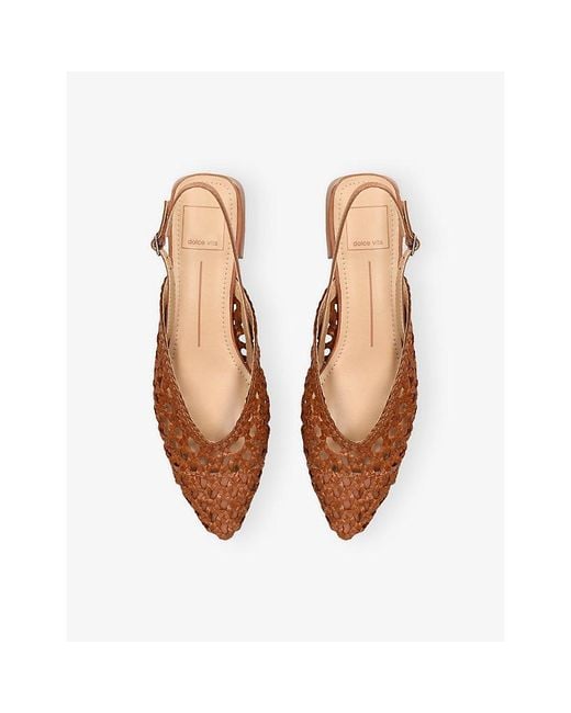 Dolce Vita Brown Birdie Leather Slingbacks