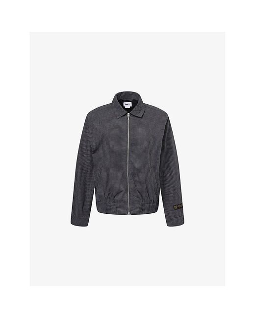 Obey Blue Thursday Plaid Check-Print Cotton-Poplin Jacket