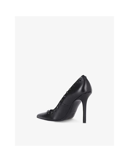 The Kooples Black Stud-Embellished Stiletto-Heel Leather Court Shoes