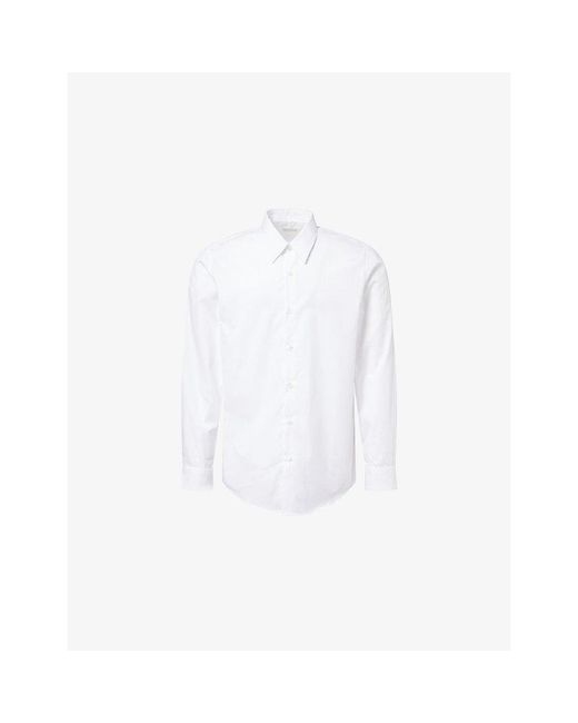 Dries Van Noten White Curles Pointed-Collar Cotton Shirt for men