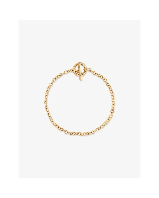 Astrid & Miyu Metallic Rolo T-Bar 18Ct-Plated Brass Chain Bracelet