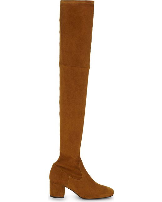 Maje Brown Fuisy Suede Thigh Boots