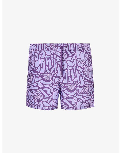 Björn Borg Purple Abstract-print Recycled-polyester Swim Shorts Xx for men