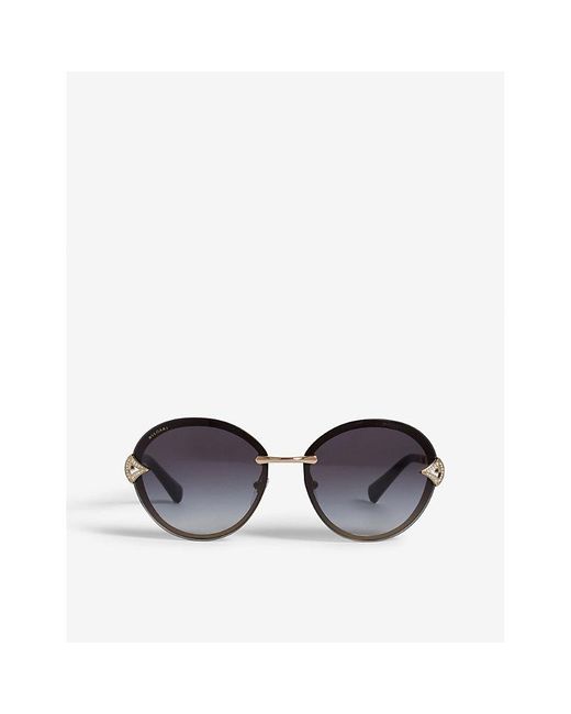 BVLGARI Metallic Bv6101 Divas' Dream Oval-frame Sunglasses