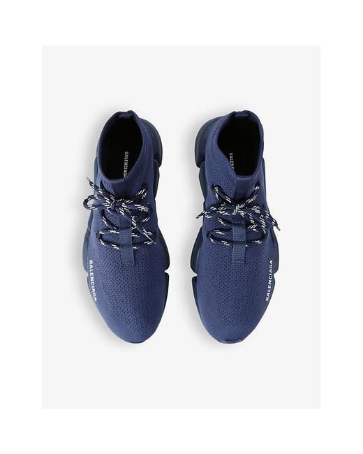 Balenciaga Blue Vy Speed 2.0 Lace-up Stretch-knit Low-top Trainers for men