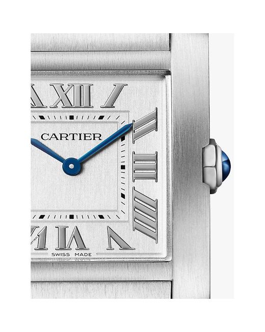 Cartier White Crwsta0074 Tank Française Medium Stainless- Quartz Watch