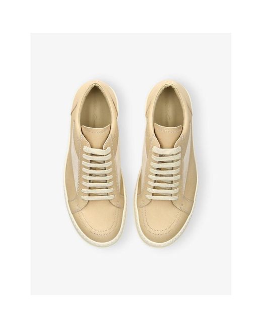 Rick Owens Natural Vintage Leather And Suede Low-Top Trainers for men