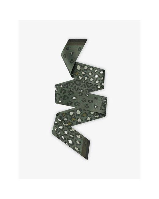 Cartier Green Panthère Dots Bandeau Printed Silk-Twill Scarf