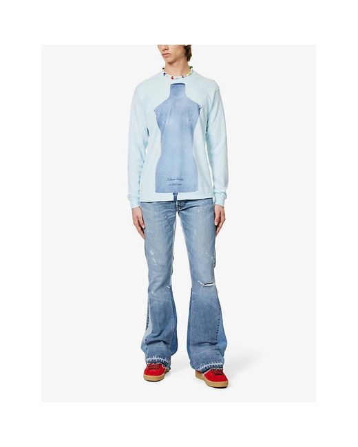 Kidsuper Blue Dress Form Long-sleeved Cotton-jersey T-shirt for men