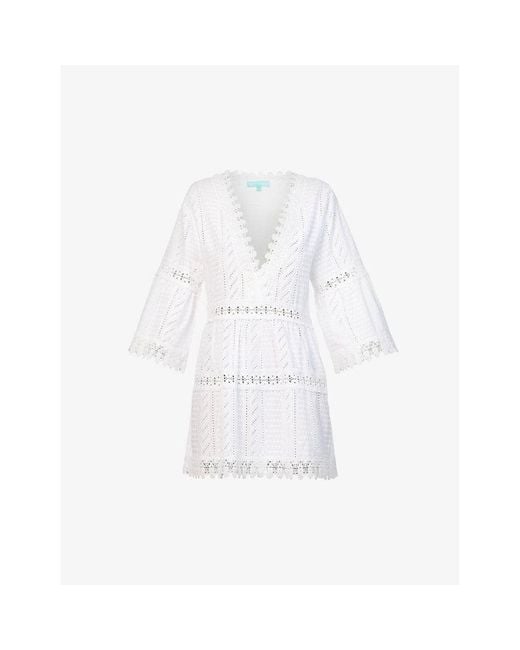 Melissa Odabash White Victoria Semi-Sheer Cotton Cover-Up
