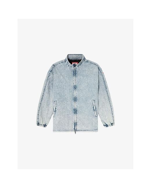 DIESEL Blue J-Wilson Denim-Effect Woven Jacket for men