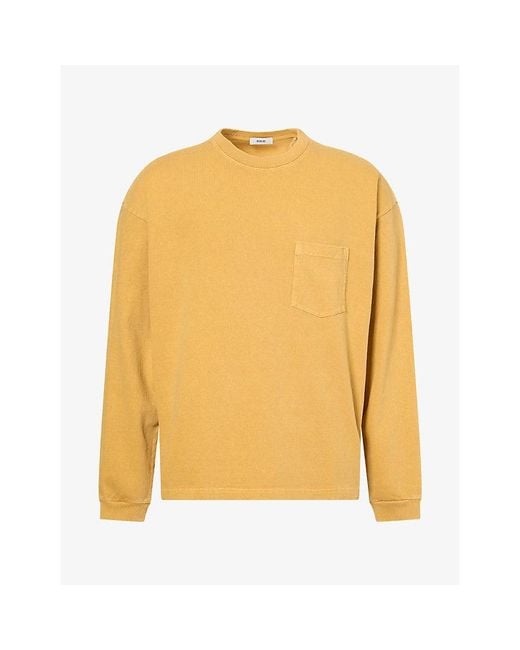 Agolde Yellow Lucan Patch-Pocket Cotton T-Shirt for men