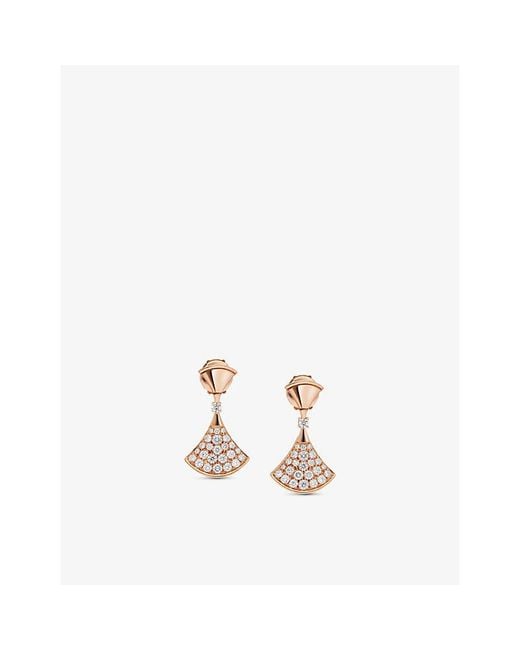 BVLGARI White Divas' Dream 18Ct Rose And Pavé Diamond Earrings