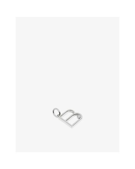 Monica Vinader White Solitaire Initial B Sterling- And Lab-Grown Diamond Pendant