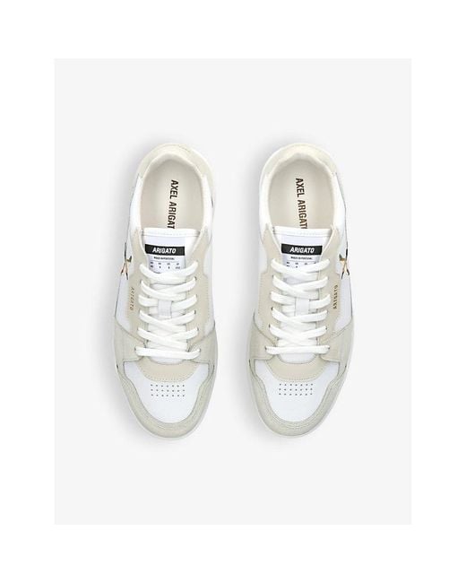 Axel Arigato White Dice Lo Bird-Motif Leather And Suede Low-Top Trainers for men