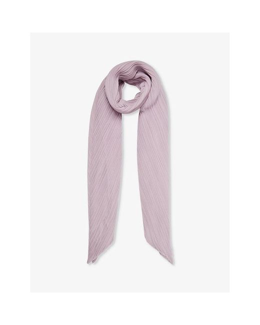 Pleats Please Issey Miyake Pink Madame Pleated Woven Scarf
