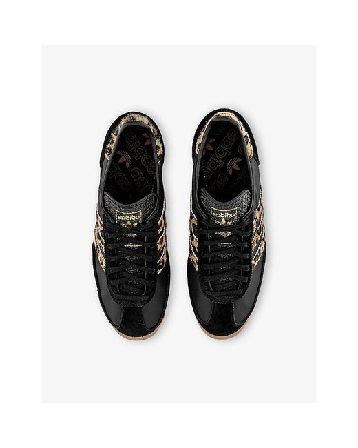 Adidas Black Sl 72 Leopard Nylon-Suede Trainers